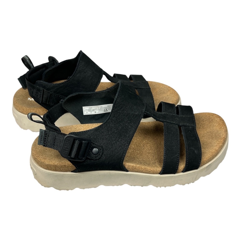 Merrell Fleur Excellent Pre-Owned FloatMax Sandal Womens 7 Black Cork Platform
